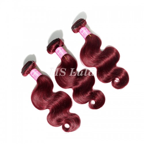 #99J Burgundy Color Body Wave Virgin Human Hair Bundles | Human Hair Wig | Lace Front